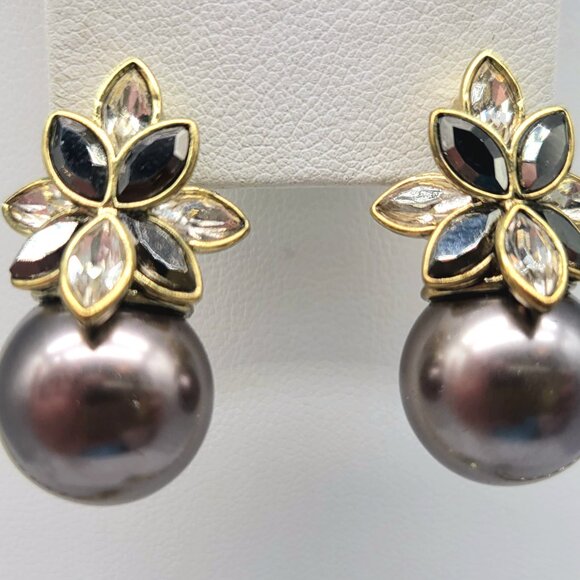 Heidi Daus Black and White Glass Pearl Collar Set with Swarovski Crystals - Picture 8 of 11